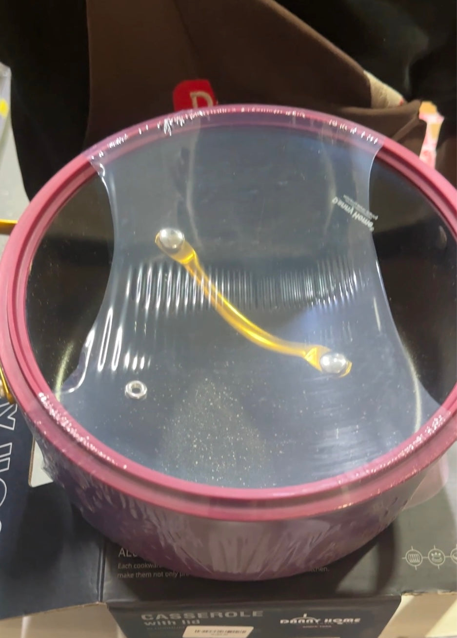 4.5 L Non-Stick Casserole Pot – 24 cm (with Glass Lid)