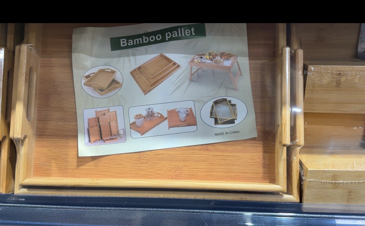 Bamboo Serving Tray Set – Multi-Purpose Pallet